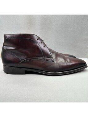 Magnanni Gavin Mens Size 15 (M) Chukka Boots Burgundy Leather Dress Lace-Up